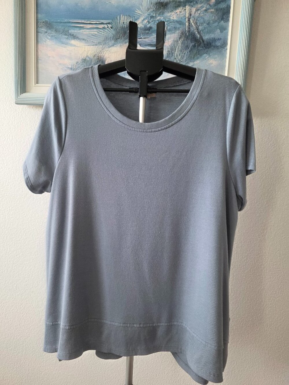 CUPIO WOMEN SIZE 2X LT BLUE WOMENS SWEATER TYPE SHORT SLEEVE BLOUSE